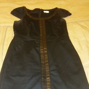 Black dress with faux leather
